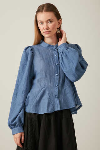 Short Voile Shirt Indigo - 1