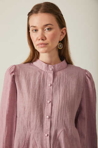 Short Voile Shirt Powder - 19