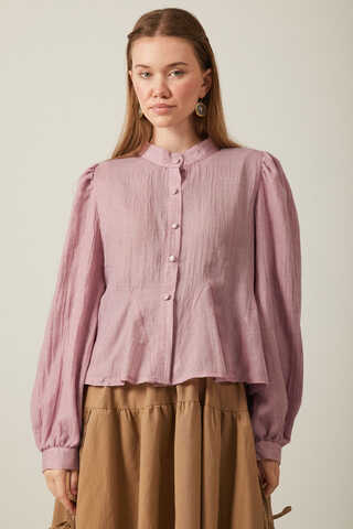 Short Voile Shirt Powder - 14