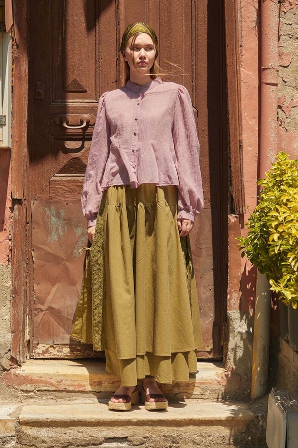 Short Voile Shirt Powder - 9