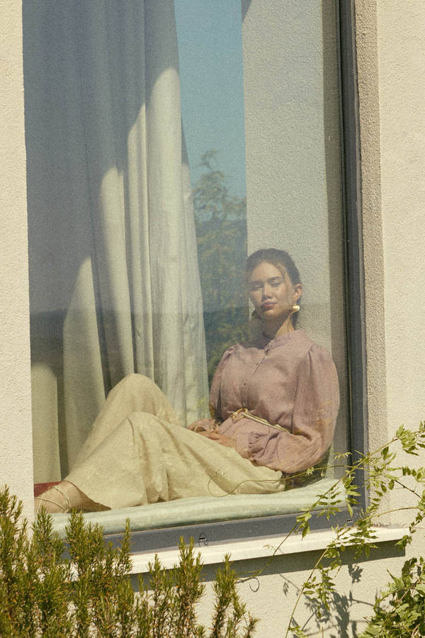 Short Voile Shirt Powder - 4