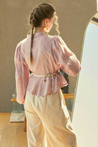 Short Voile Shirt Powder - 7