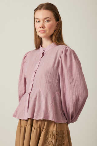 Short Voile Shirt Powder - 16