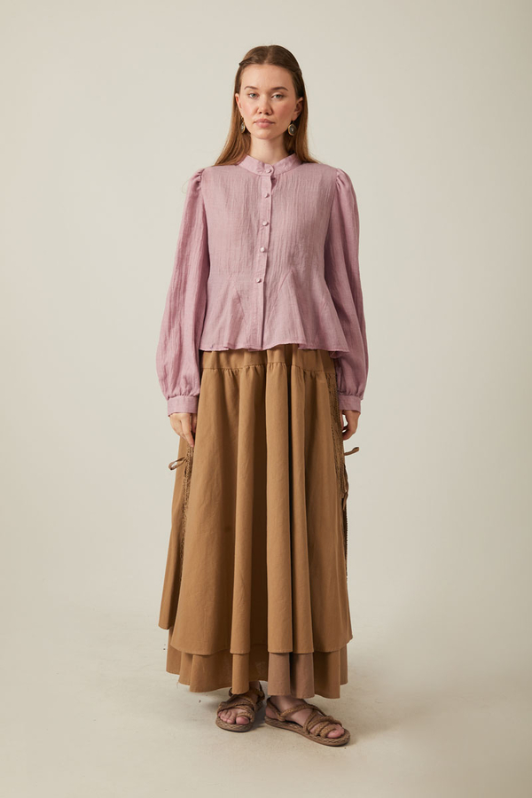 Short Voile Shirt Powder - 15