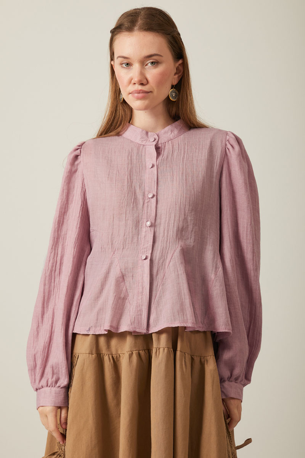 Short Voile Shirt Powder - 14