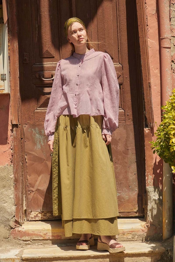 Short Voile Shirt Powder - 11