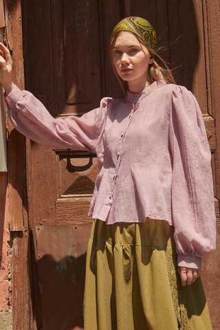 Short Voile Shirt Powder - 12