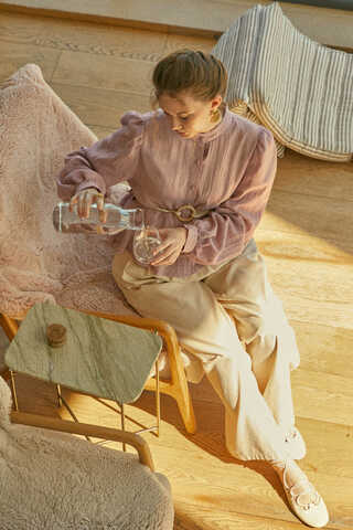 Short Voile Shirt Powder - 1