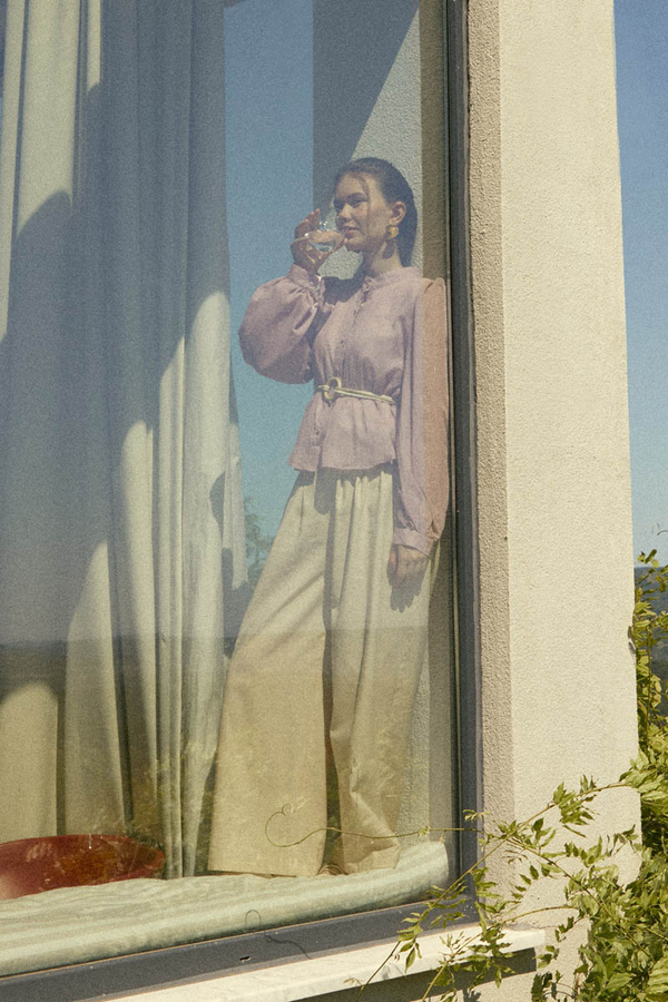 Short Voile Shirt Powder - 6