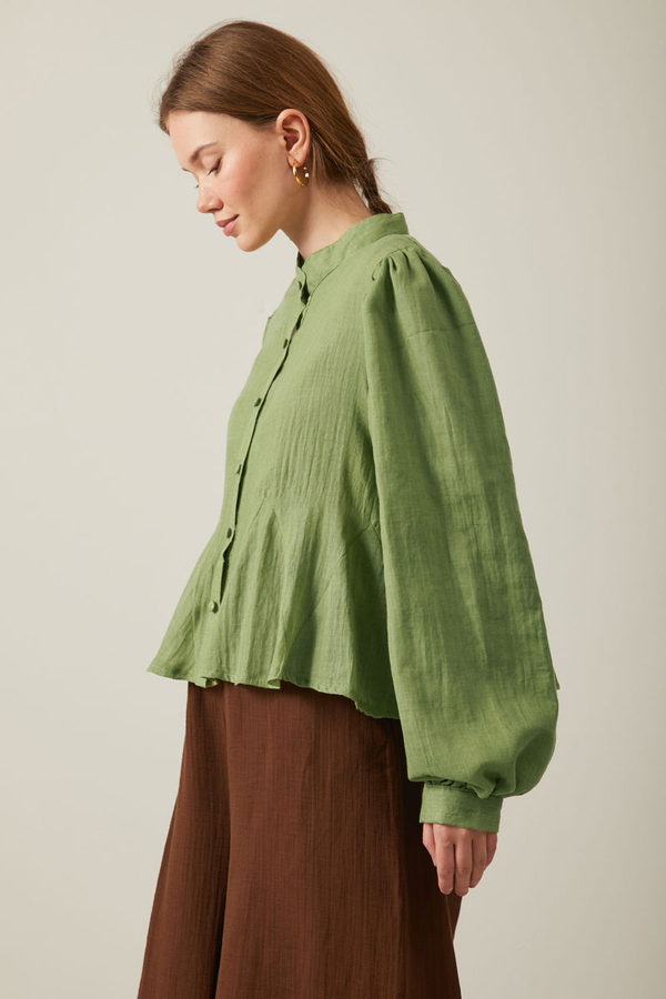 Short Voile Shirt Soft Green - 11