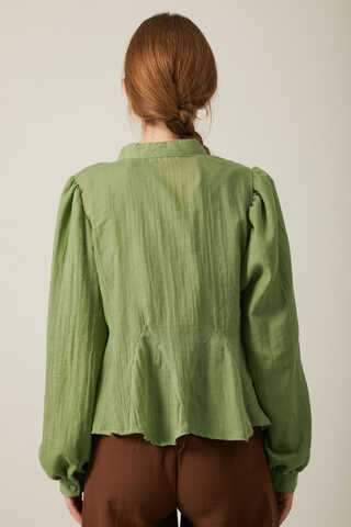 Short Voile Shirt Soft Green - 14