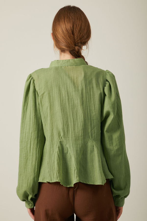 Short Voile Shirt Soft Green - 14