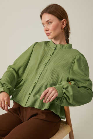 Short Voile Shirt Soft Green - 6