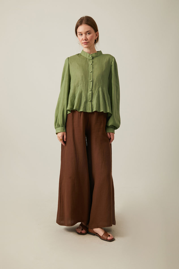 Short Voile Shirt Soft Green - 19