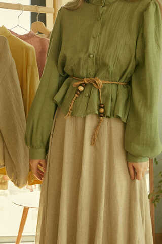 Short Voile Shirt Soft Green - 3