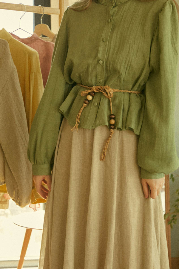 Short Voile Shirt Soft Green - 3