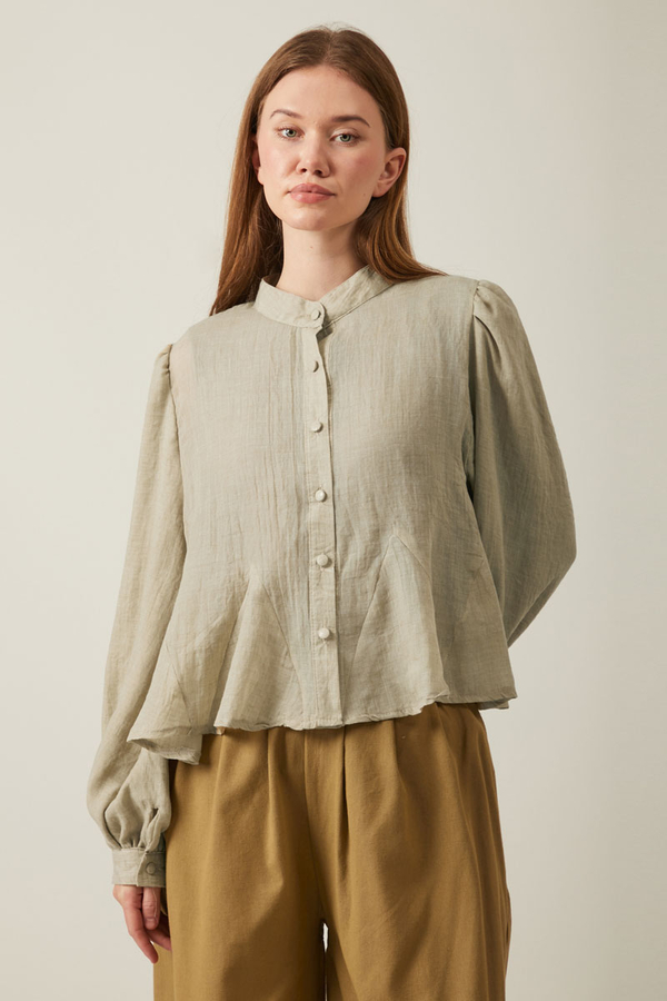 Short Voile Shirt Stone - 5