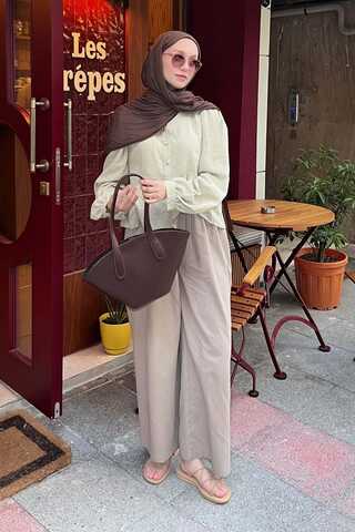 Short Voile Shirt Stone - 1