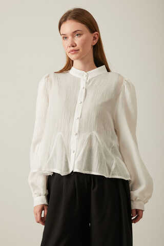 Short Voile Shirt White - 4