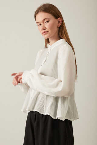 Short Voile Shirt White - 6
