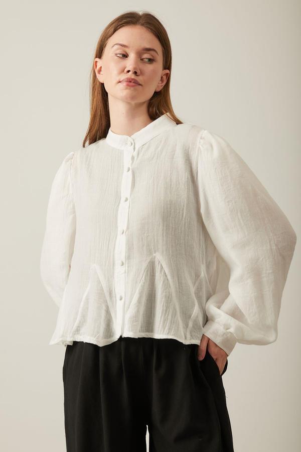 Short Voile Shirt White - 7