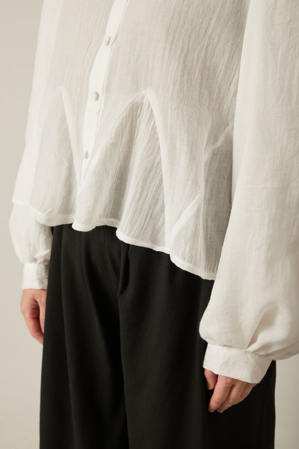 Short Voile Shirt White - 8