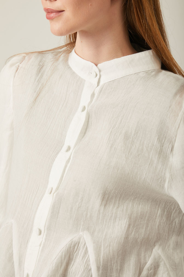 Short Voile Shirt White - 9