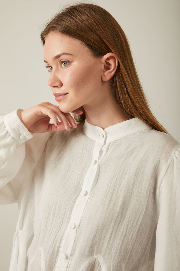 Short Voile Shirt White - 10