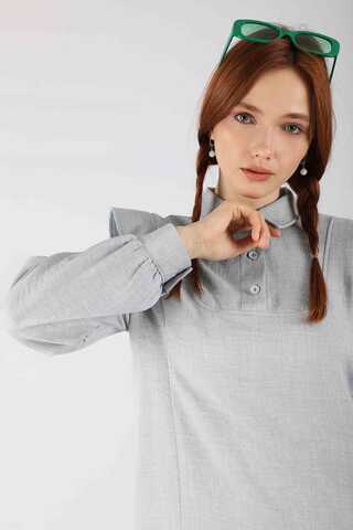 Shoulder Detailed Tunic Suit Grey - 2