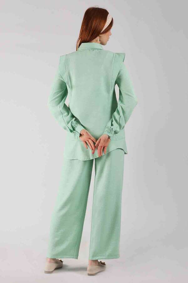 Shoulder Detailed Tunic Suit Water Green - 5