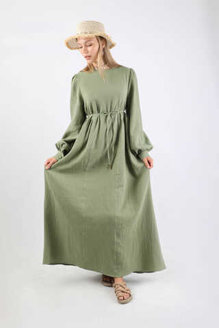 Side Gathered Dress Mint - 1