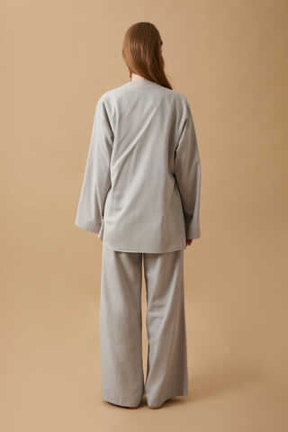 Side Tie Kimono Set Stone - 7