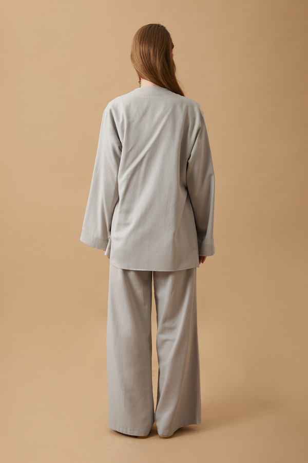 Side Tie Kimono Set Stone - 7