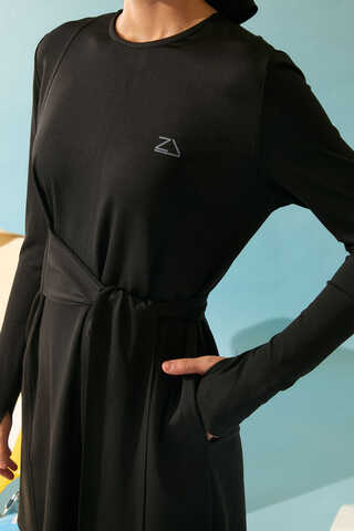 Side Tie Swimsuit Set Black - 8