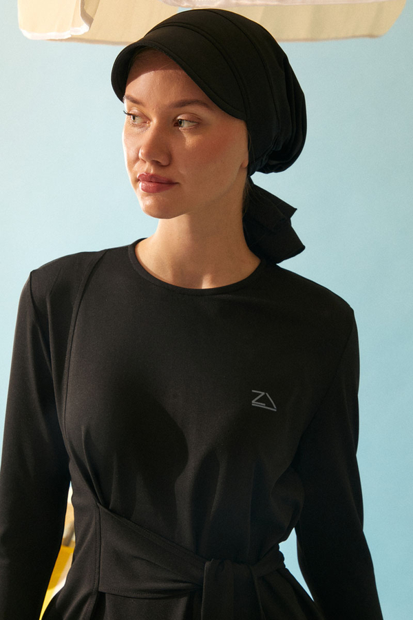 Side Tie Swimsuit Set Black - 10