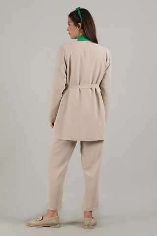 Side Tied Tunic Suit Cream - 5