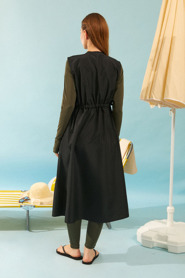 Side Tie Vest Swimsuit Black - 5