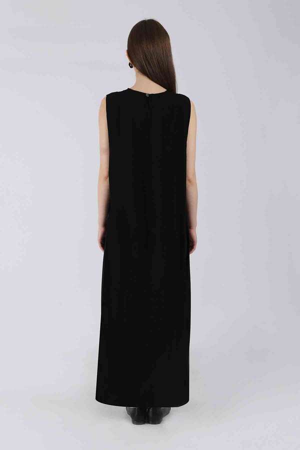 Sıfır Kol İçlik Elbise Siyah - 3