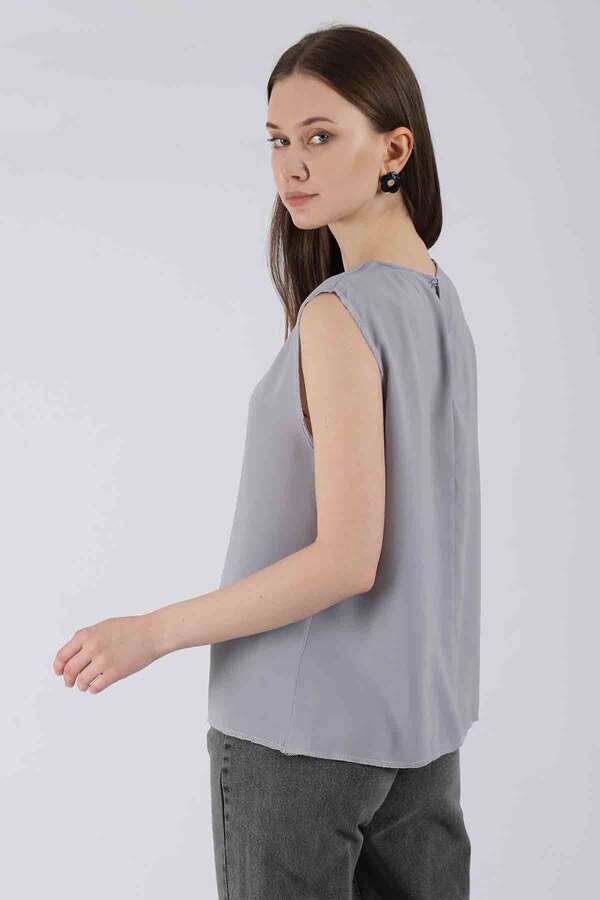 Sıfır Kol Kısa İçlik Gri - 2