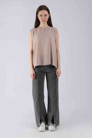 Sıfır Kol Kısa İçlik Koyu Vizon - 2