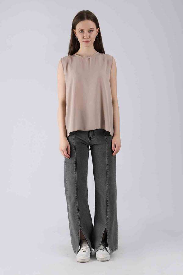 Sıfır Kol Kısa İçlik Koyu Vizon - 2