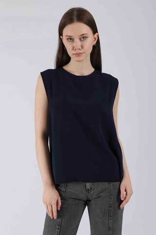 Sıfır Kol Kısa İçlik Lacivert - 1