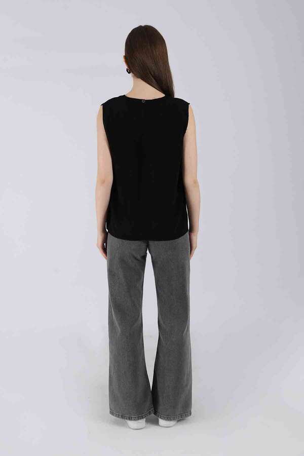 Sıfır Kol Kısa İçlik Siyah - 4