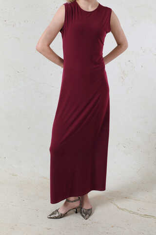 Likralı İç Elbise Bordo - 5
