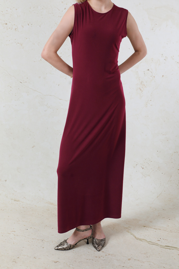 Likralı İç Elbise Bordo - 5