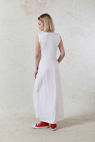 Likralı İç Elbise Ekru - 6