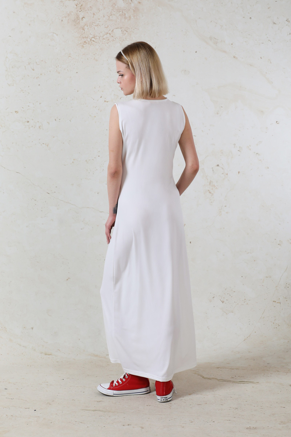 Likralı İç Elbise Ekru - 6