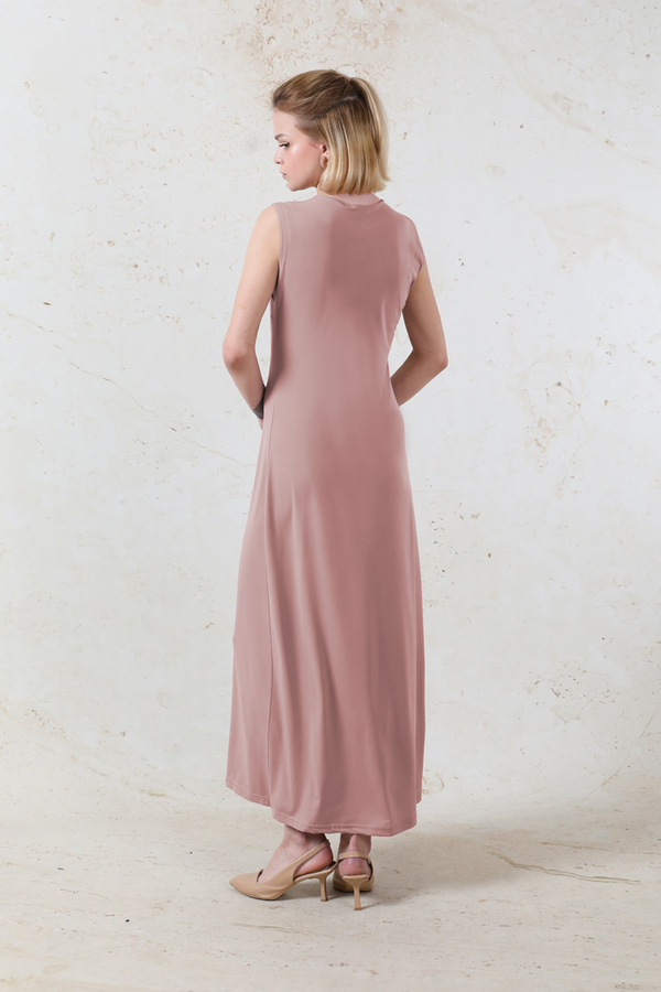 Likralı İç Elbise Gül Kurusu - 7