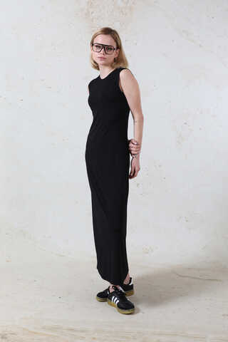 Likralı İç Elbise Siyah - 1