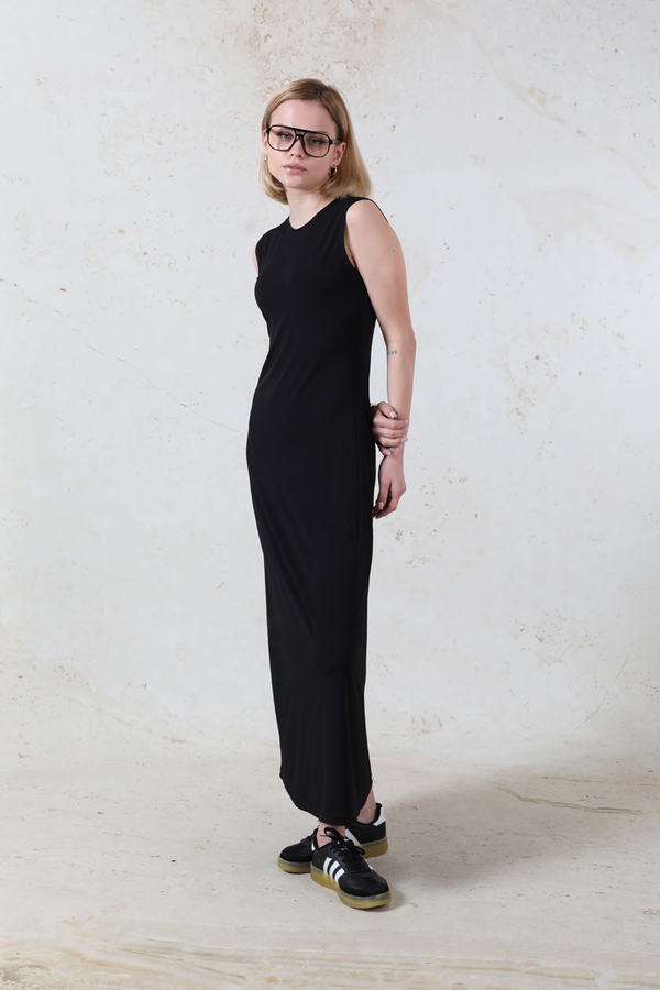 Likralı İç Elbise Siyah - 1